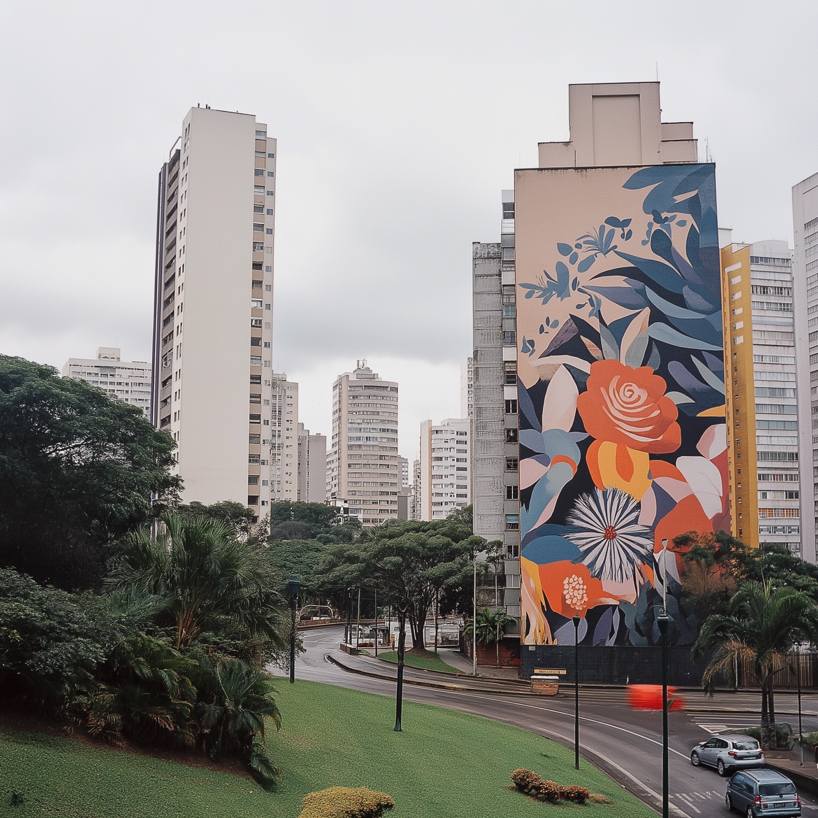 A city mural